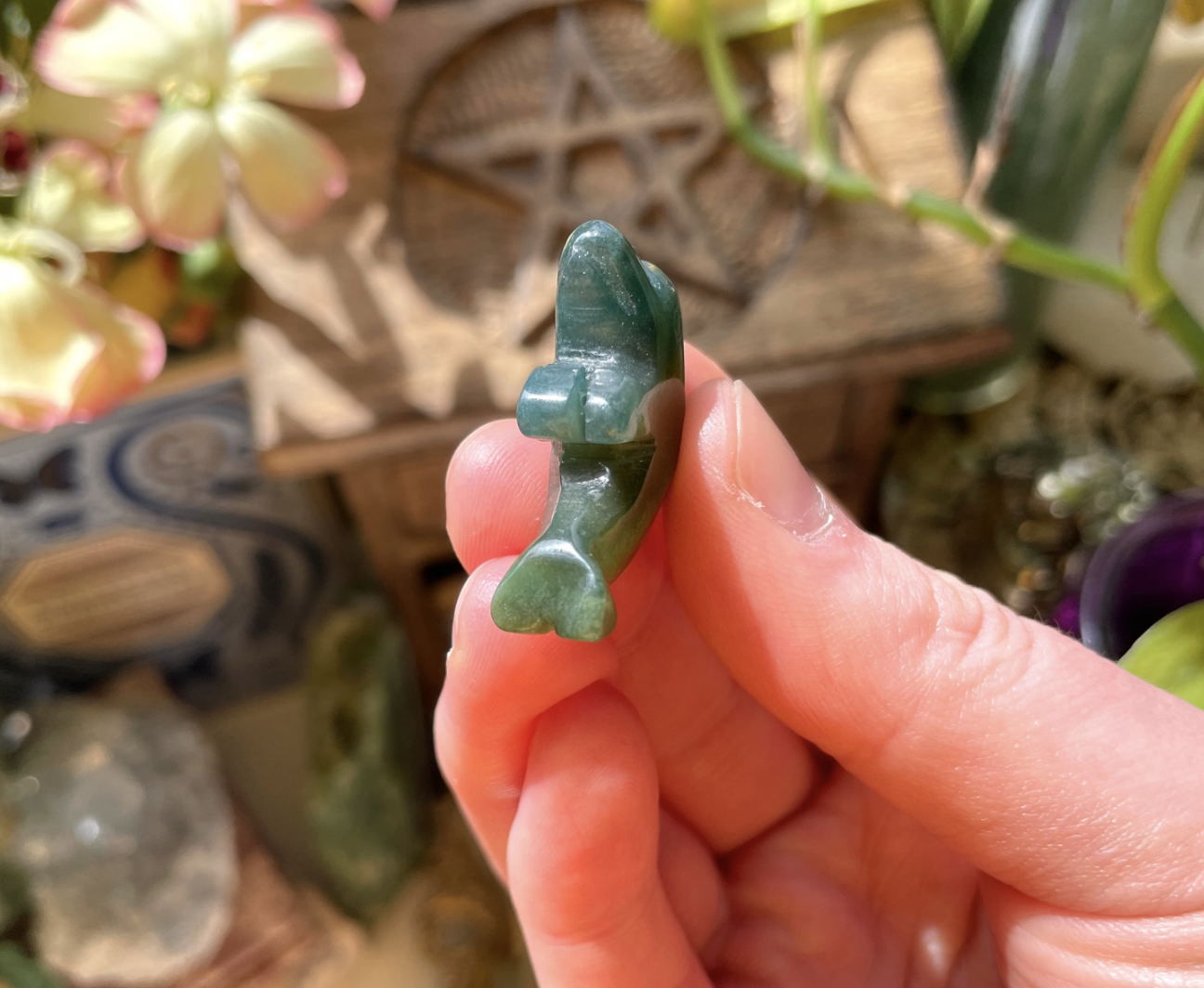 Moss Agate Dolphin