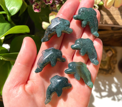 Moss Agate Dolphin