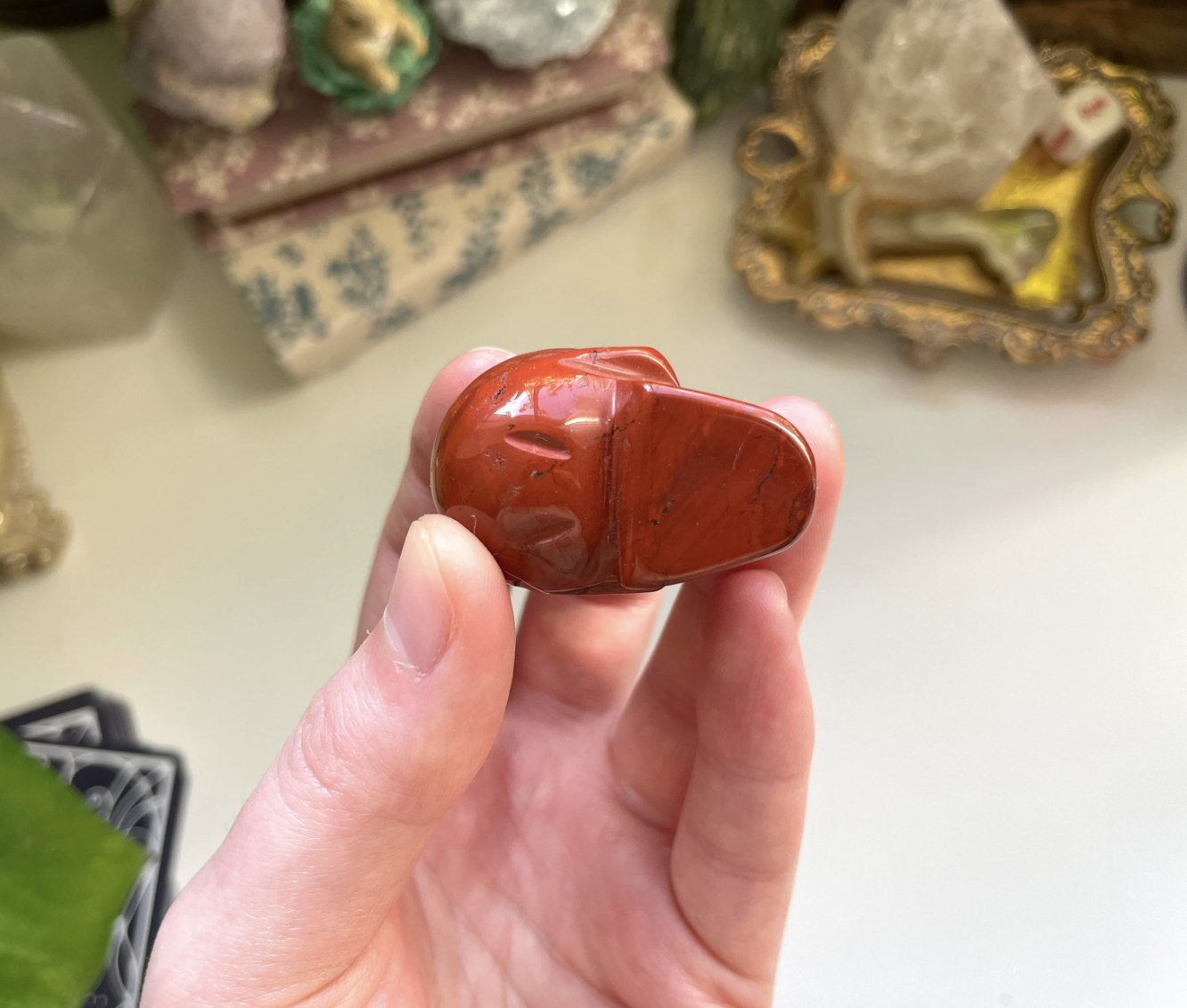 Red Jasper Skull