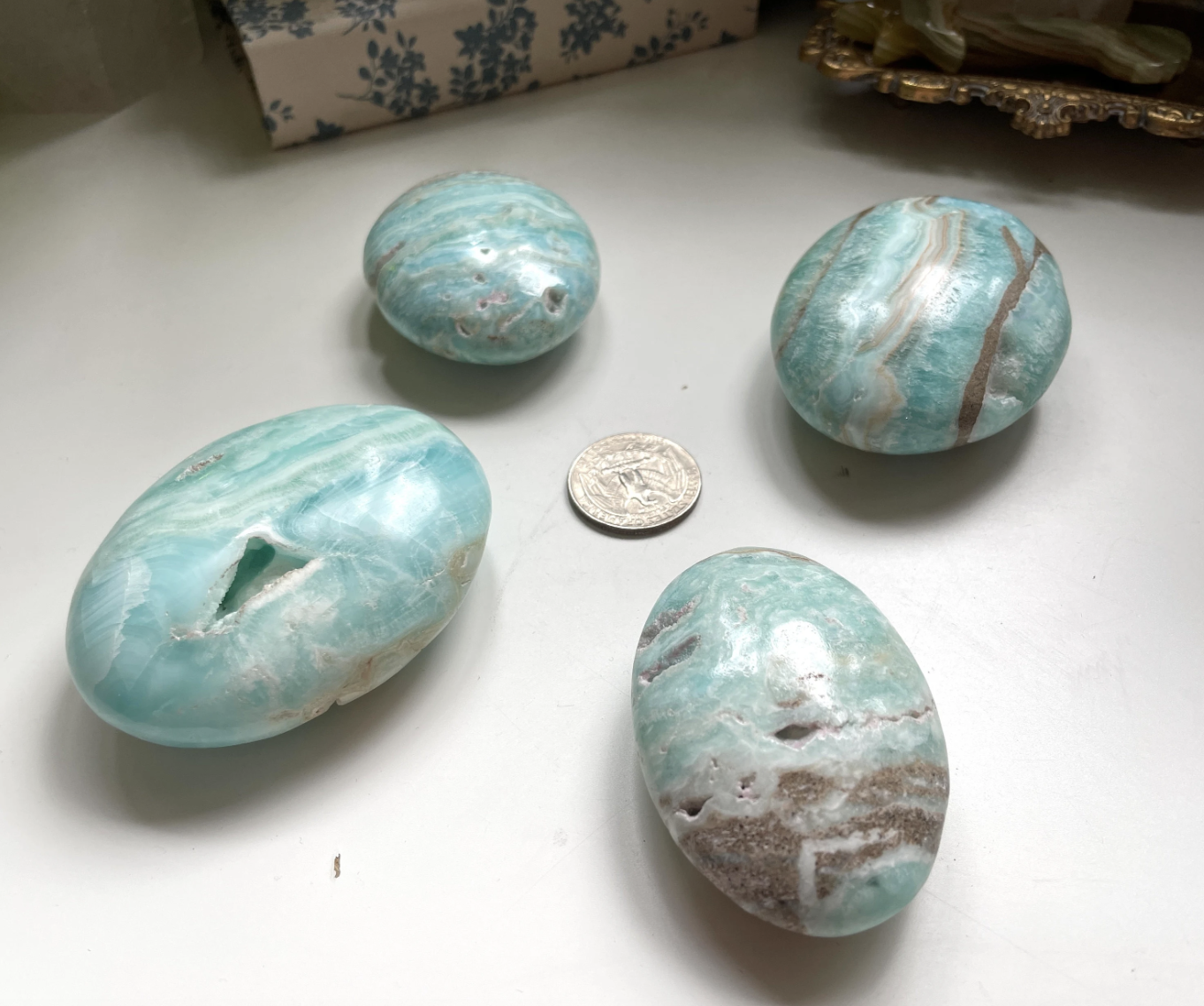 Blue Aragonite Palm