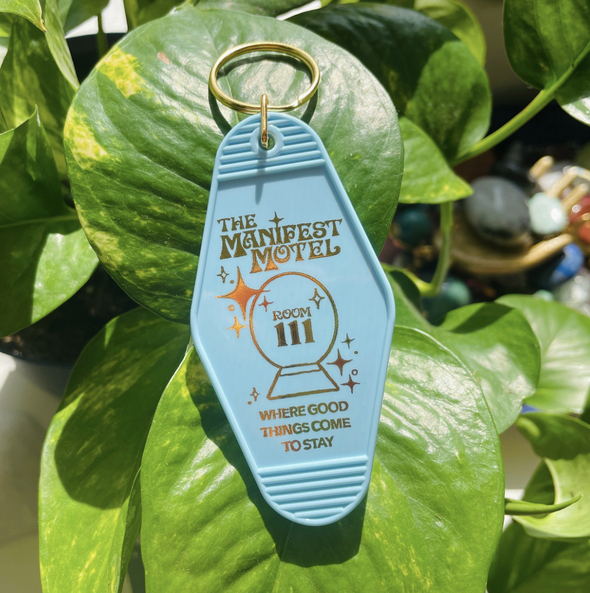 Blue Manifest Motel Keychain