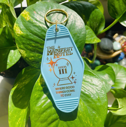 Blue Manifest Motel Keychain