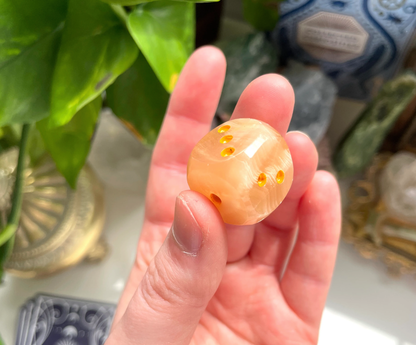 Honey Calcite Dice