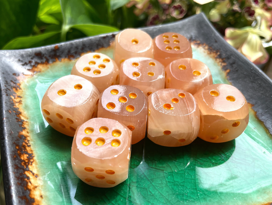 Honey Calcite Dice