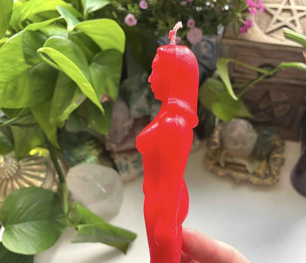 Red Feminine Female Candle