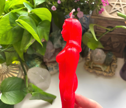 Red Feminine Female Candle