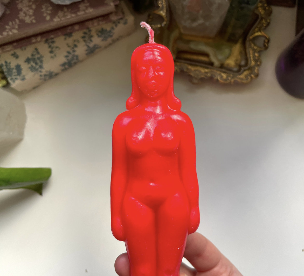 Red Feminine Female Candle