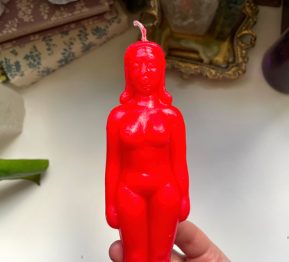 Red Feminine Female Candle