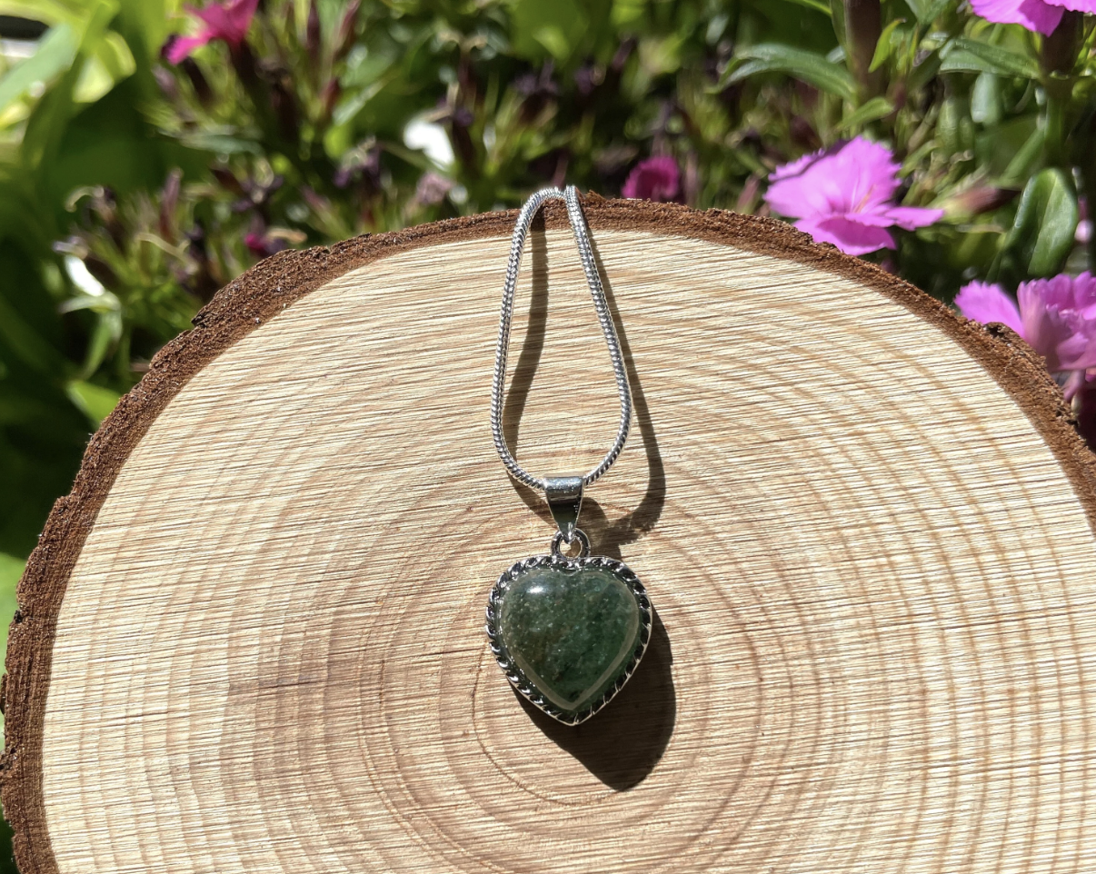 Green Aventurine Heart Necklace