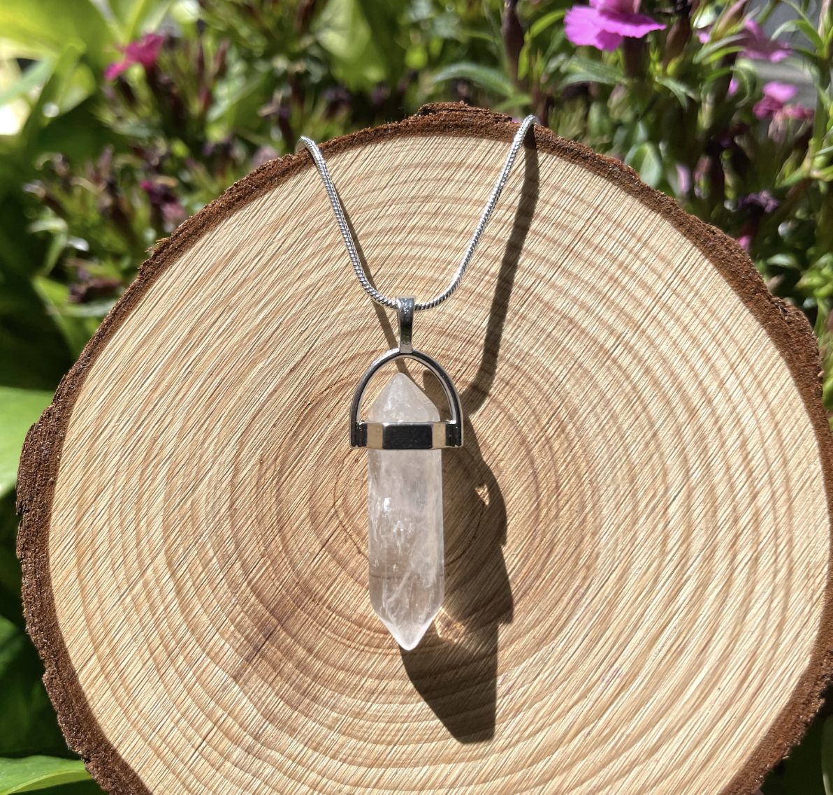 Clear Quartz Point Necklace