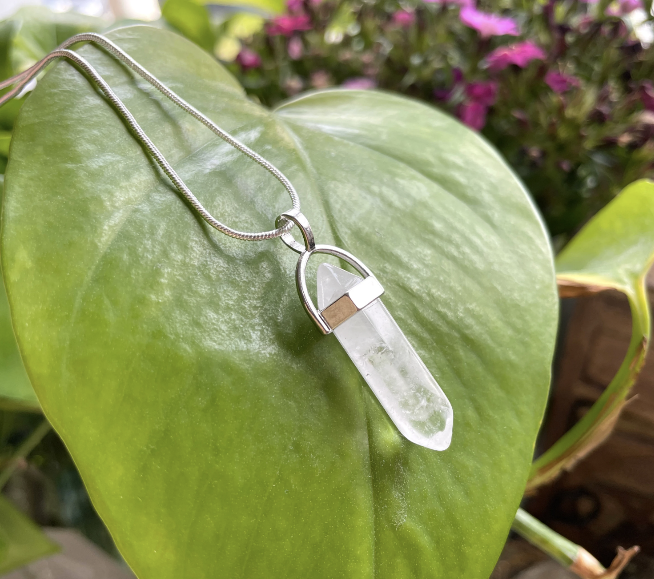 Clear Quartz Point Necklace