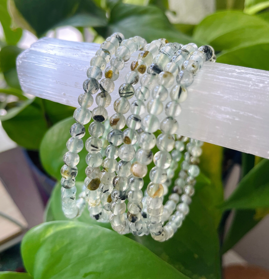 Prehnite Crystal Bracelet | 4mm Beads