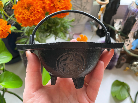 Pentacle Cast Iron Mini Cauldron