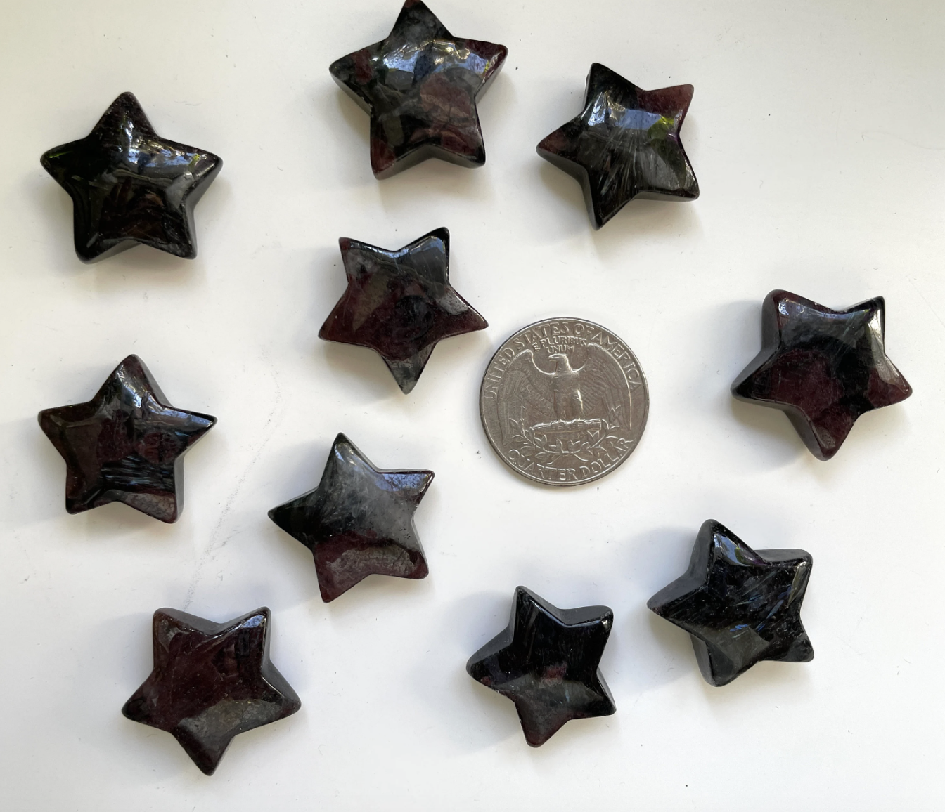 Astrophyllite Garnet Star Carving