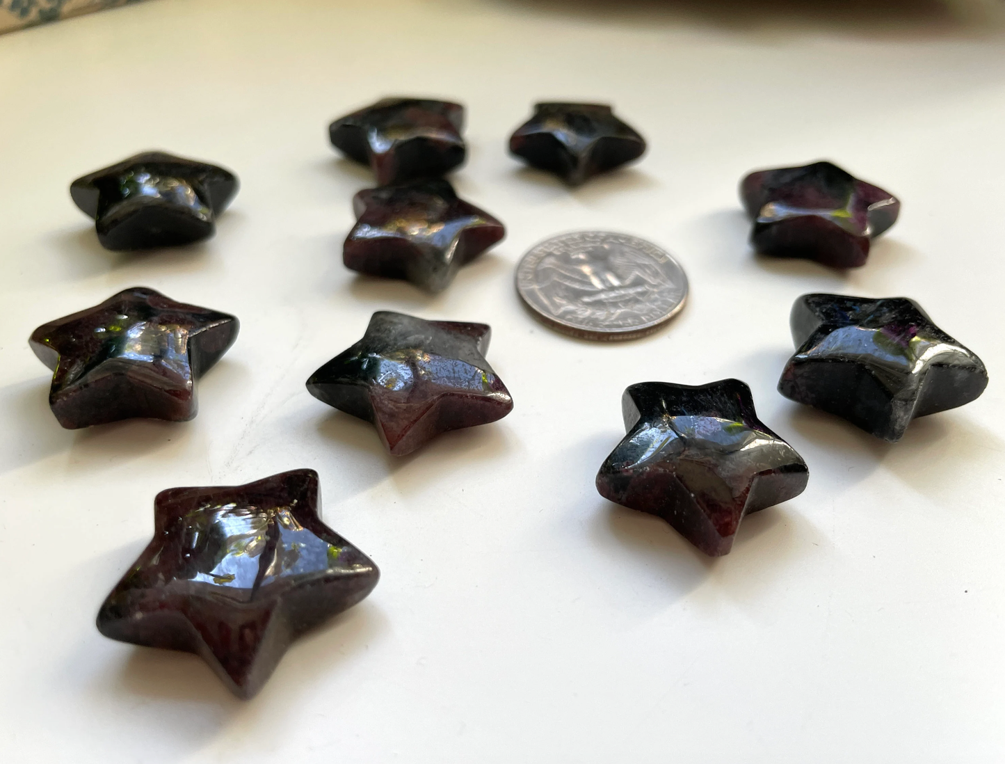 Astrophyllite Garnet Star Carving