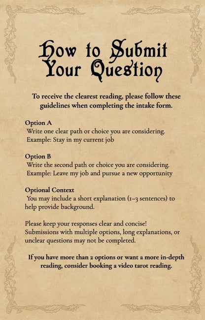 Crossroads Tarot Reading (Written PDF Reading)