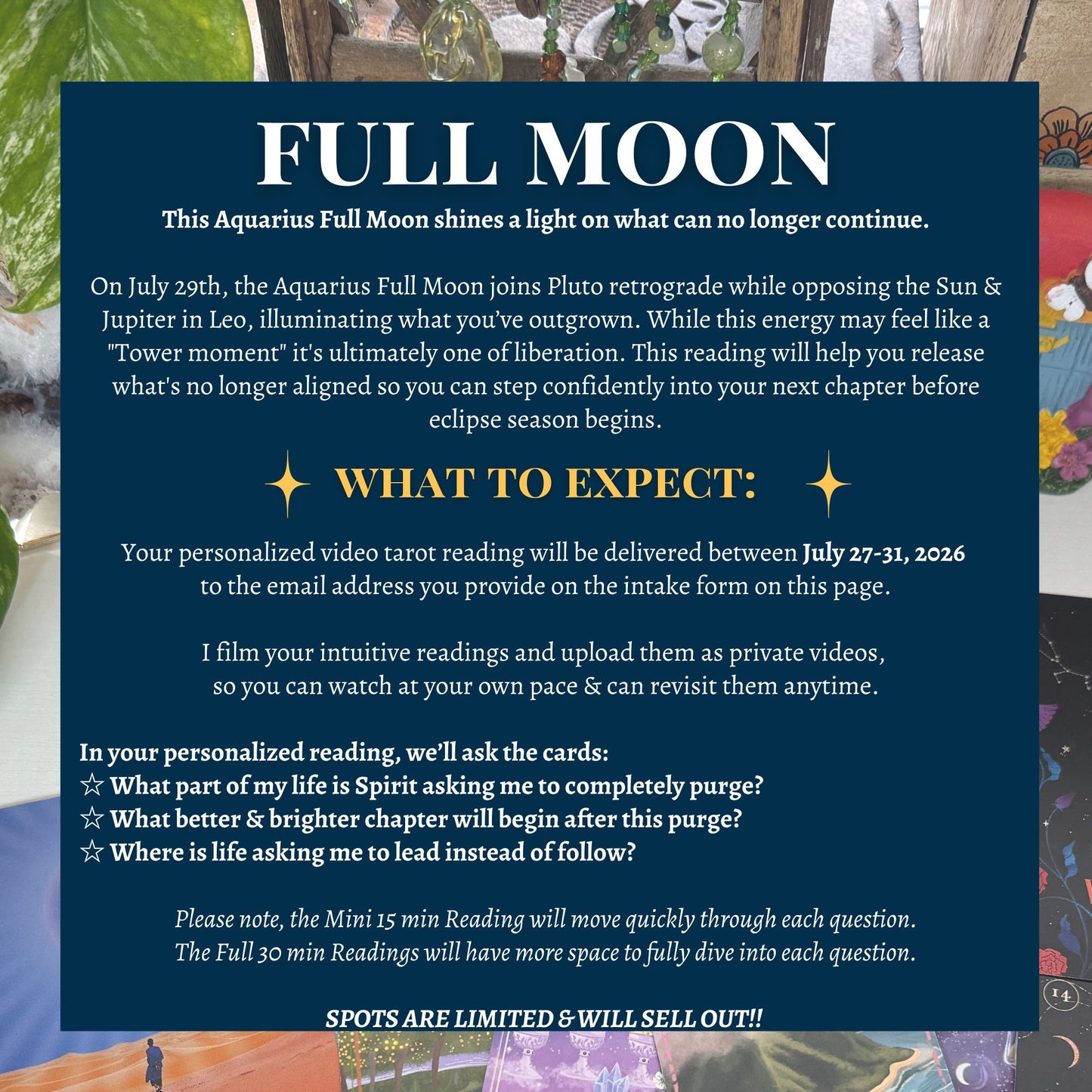 Full Moon in Aquarius Tarot Reading | July 29