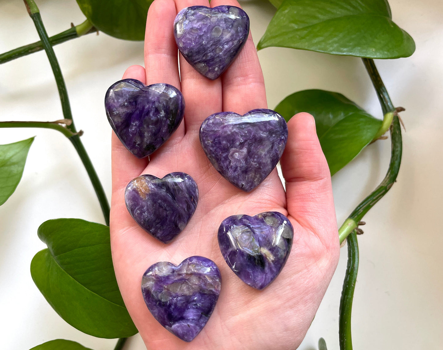 Charoite Heart 1" Flat Back