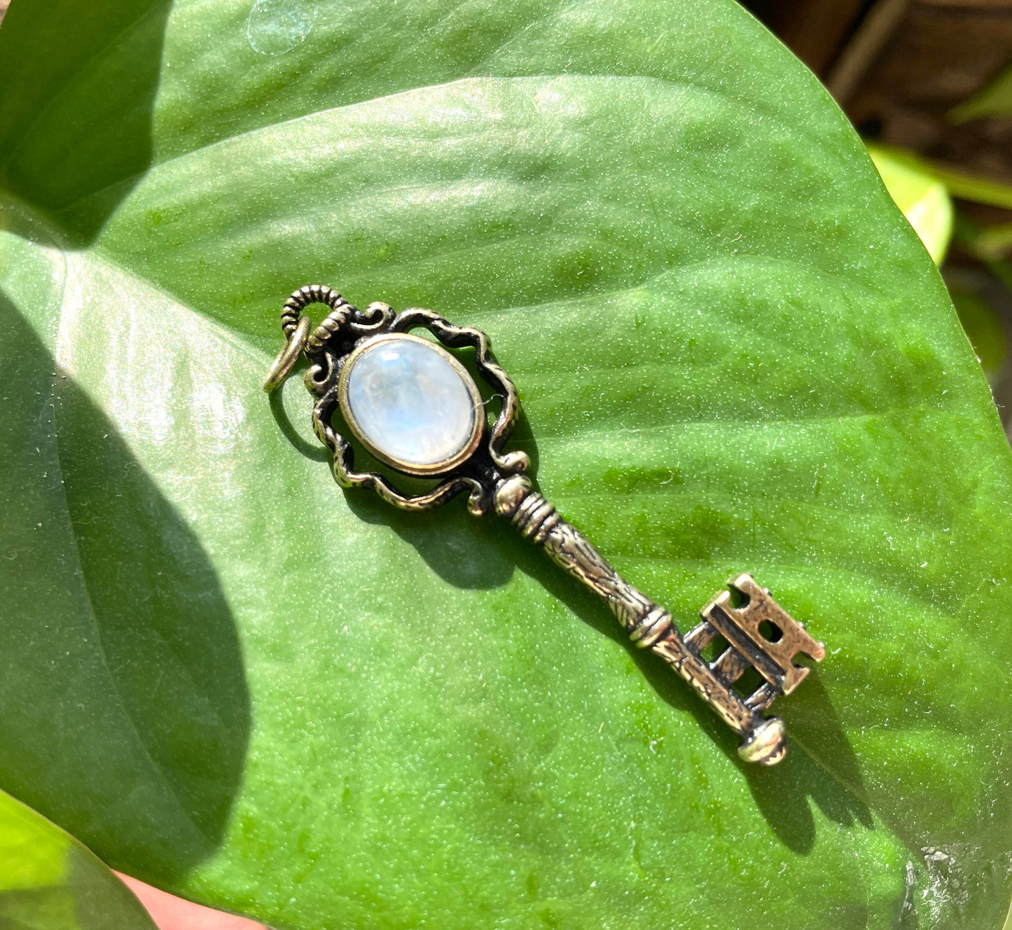 Moonstone Key Pendant