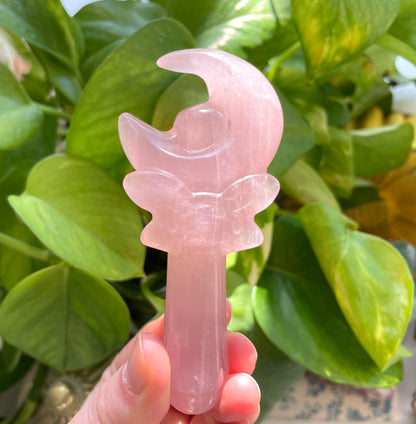 Rose Quartz Moon Magic Wand