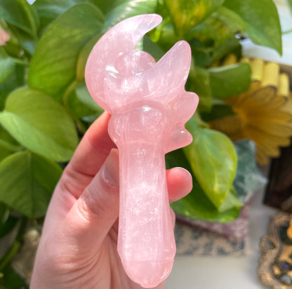 Rose Quartz Moon Magic Wand