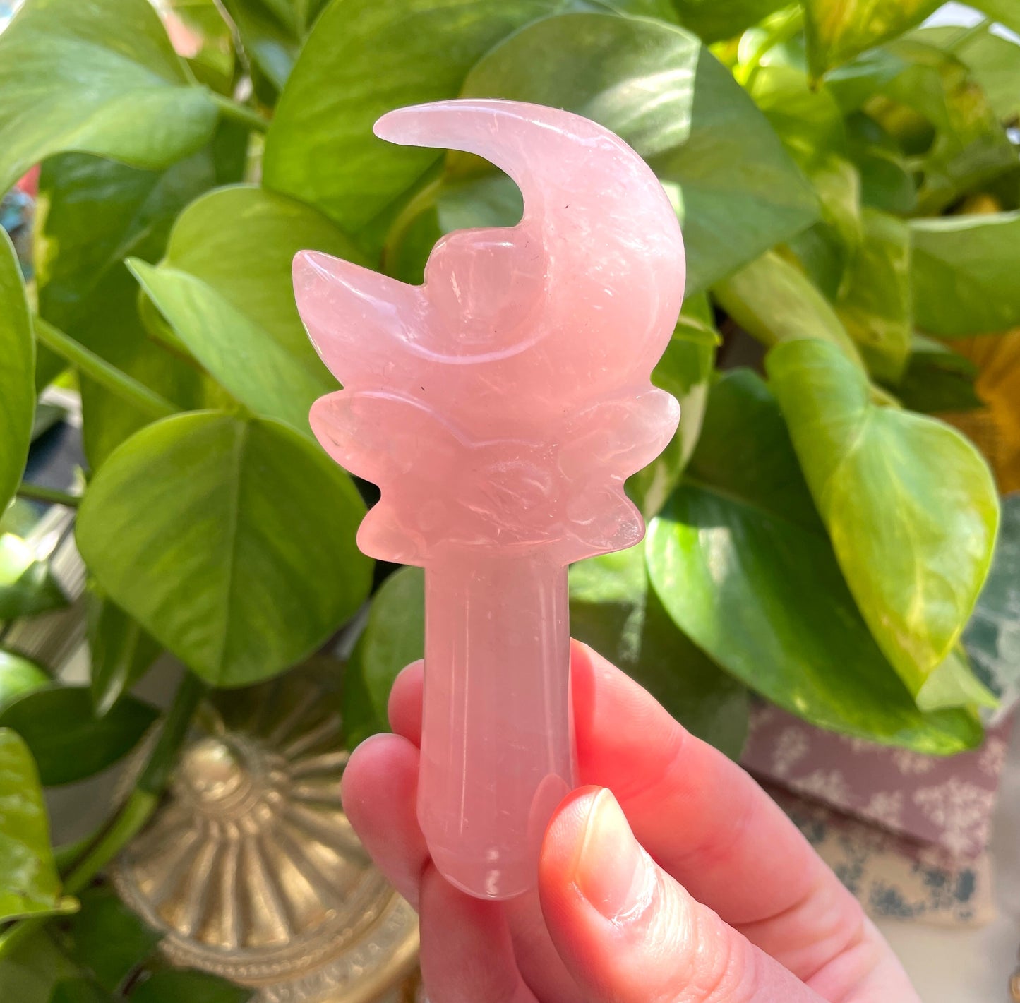 Rose Quartz Moon Magic Wand