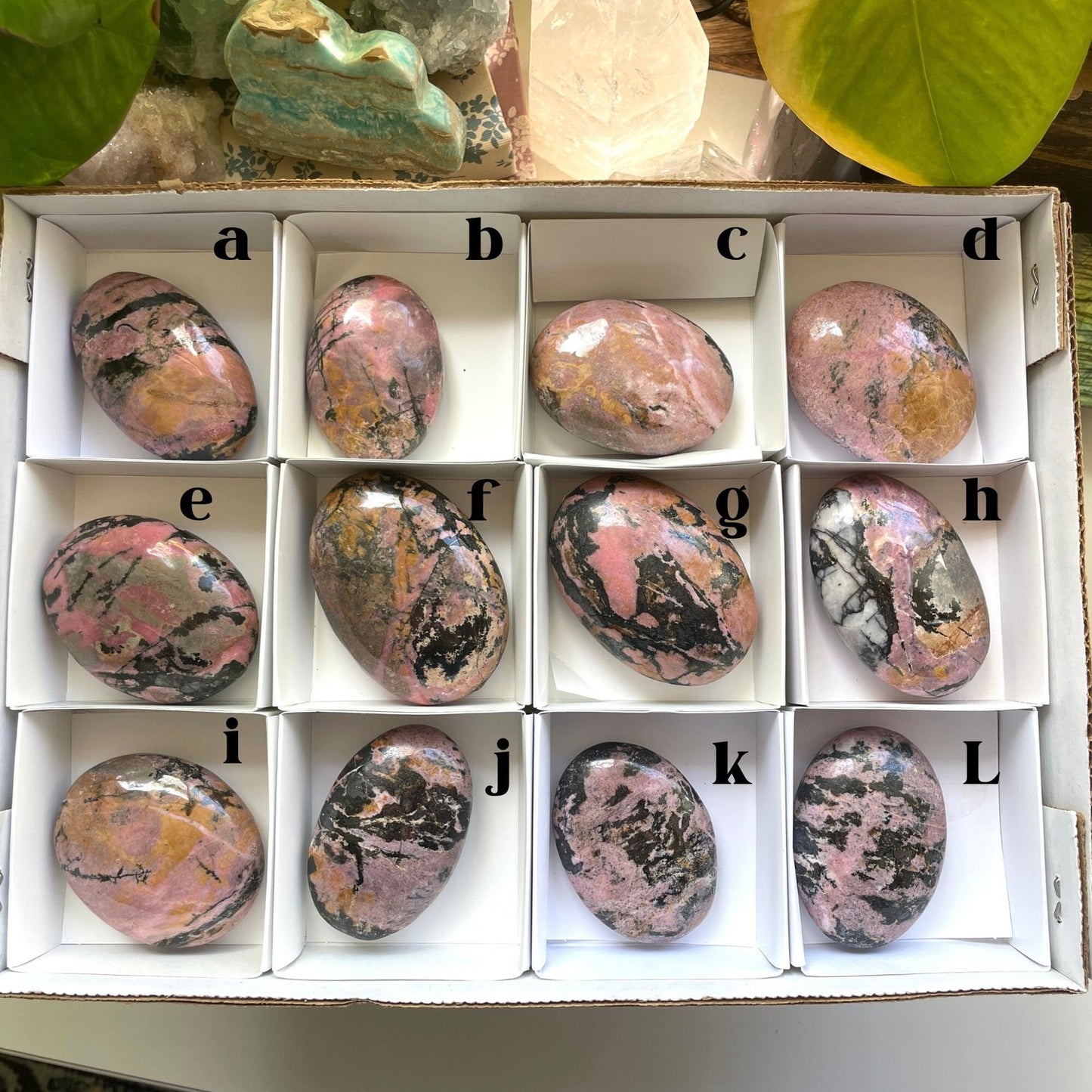 Rhodonite Palm Stone