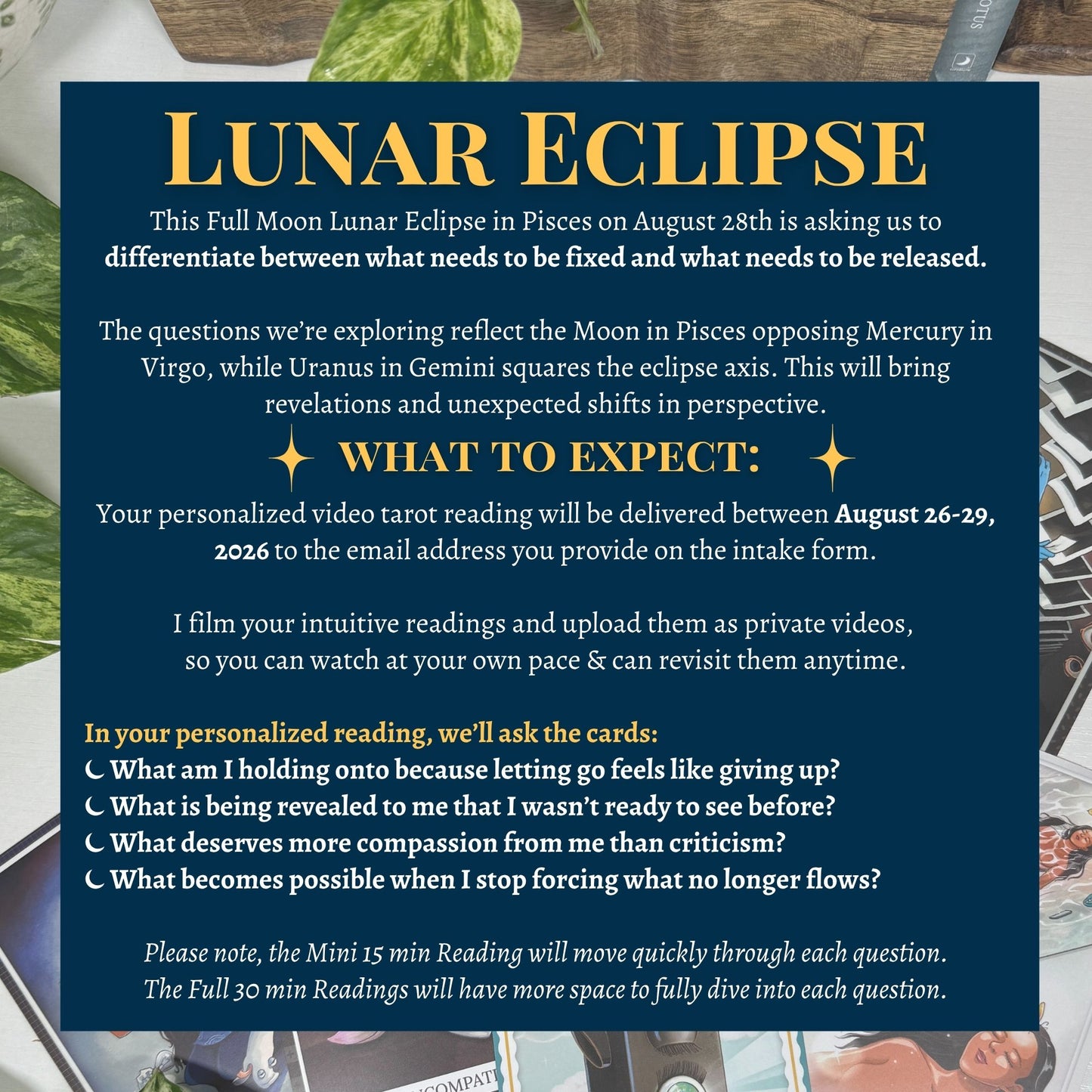 Lunar Eclipse in Pisces Tarot Reading | August 28