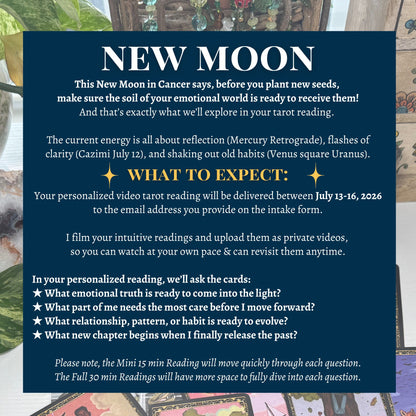 New Moon in Cancer Tarot Reading | July 14