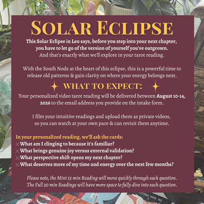 Solar Eclipse in Leo Tarot Reading | August 12